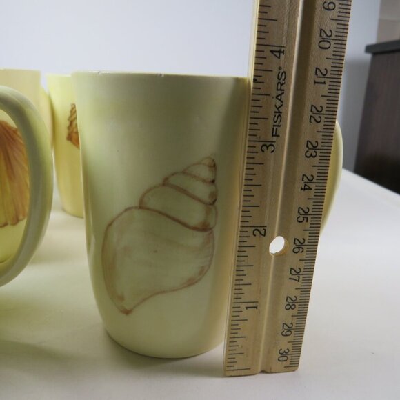 Sea Shell (6) Mugs NO DUPLICATES front or back Vintage, Signed, has chips - Picture 9 of 10